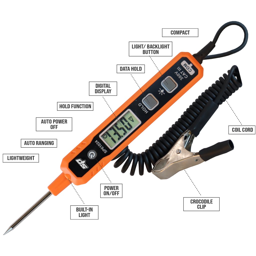 AUTO-RANGING CIRCUIT TESTER - VOLTS, OHMS &amp; CONTINUITY - 0.8 TO 100 VOLTS DC