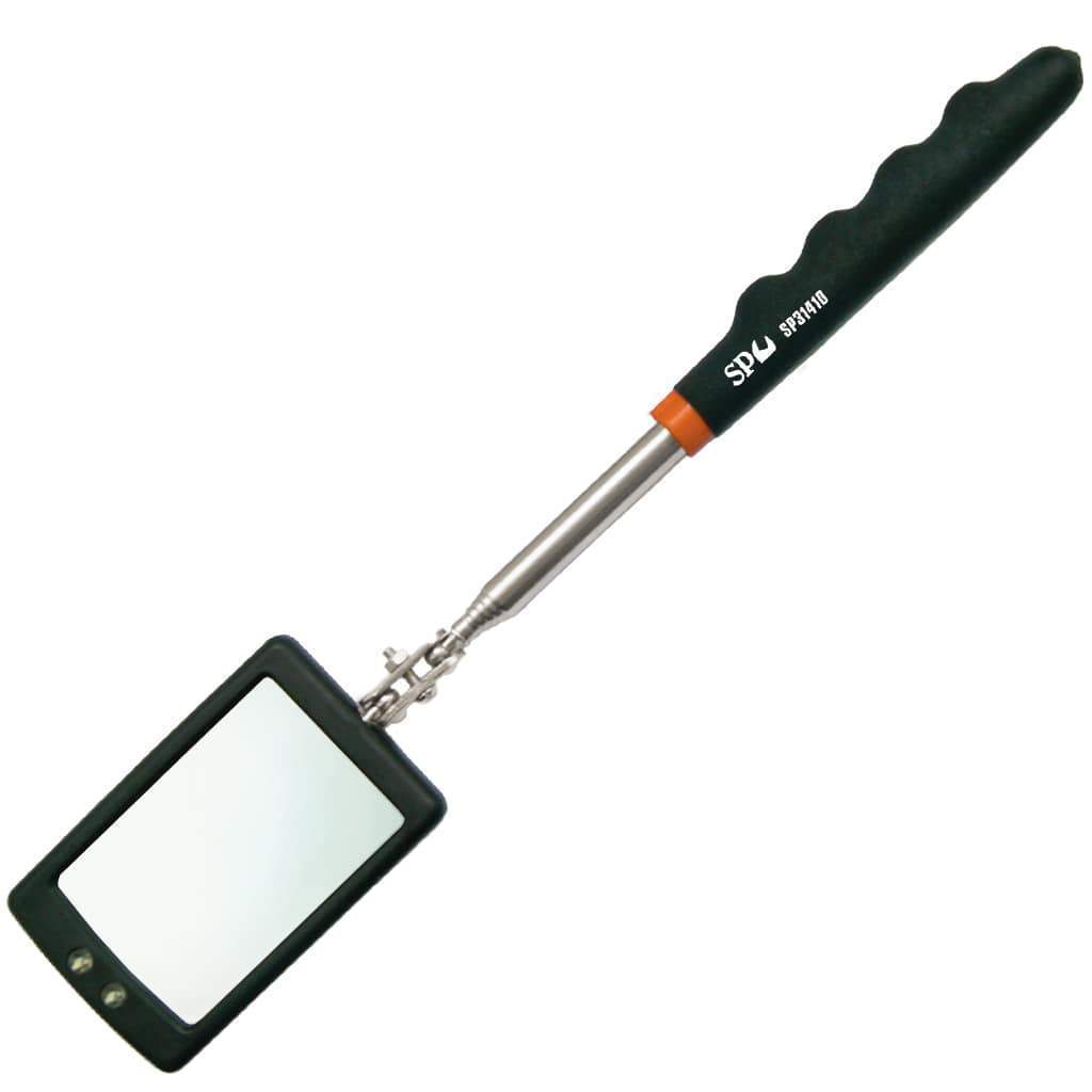 2LED TELESCOPING INSPECTION MIRROR RECTANGLE 11&quot;- 34&quot;