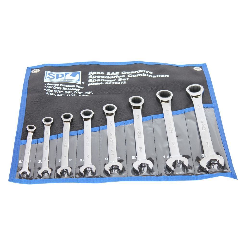 8PC SAE SPEED DRIVE® GEAR DRIVE WRENCH SET