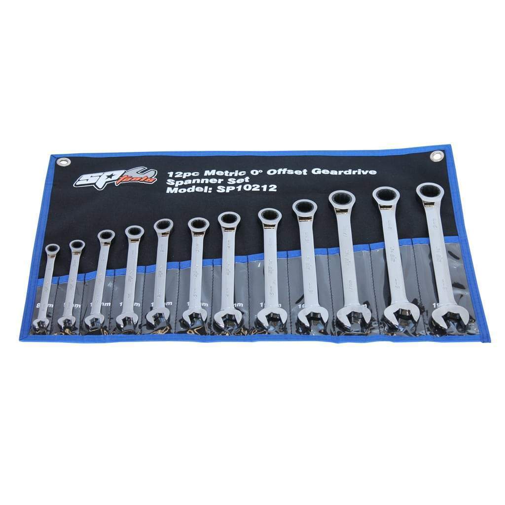 12PC METRIC QUAD DRIVE GEAR DRIVE WRENCH SET - 0° OFFSET