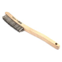 Scratch Brush with Long Handle, Stainless, 3 x 19 Rows