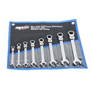 8PC SAE QUAD DRIVE FLEX-HEAD GEAR DRIVE WRENCH SET