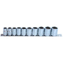 10PC 3/8" DRIVE 12PT METRIC SOCKET RAIL