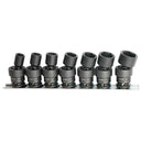 7PC 3/8" DRIVE 6PT SAE IMPACT SWIVEL SOCKET SET