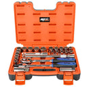 26PC 1/2" DRIVE 12PT METRIC/SAE SOCKET SET IN X-CASE
