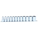 12PC 1/2" DRIVE 12PT METRIC SOCKET RAIL