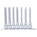 7PC 3/8" DRIVE SAE EXTRA-LONG HEX BIT SOCKET RAIL