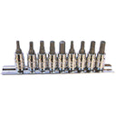 9PC 1/4" & 3/8" DRIVE METRIC HEX BIT SOCKET RAIL