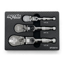 3PC 1/4”, 3/8”, & 1/2”DR STUBBY FLEX HEAD RATCHET SET - SP29315