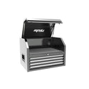 34" 4 Drawer Single Bank Tool Chest Light Grey w/ Red Drawer