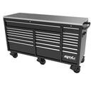 73" 21 Drawer SUMO TRADE Triple Bank Toolbox Black w/ Chrome