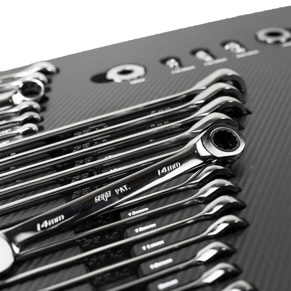 45PC METRIC/SAE - GEARDRIVE WRENCH SET - EVA CARBONFIBER TOP
