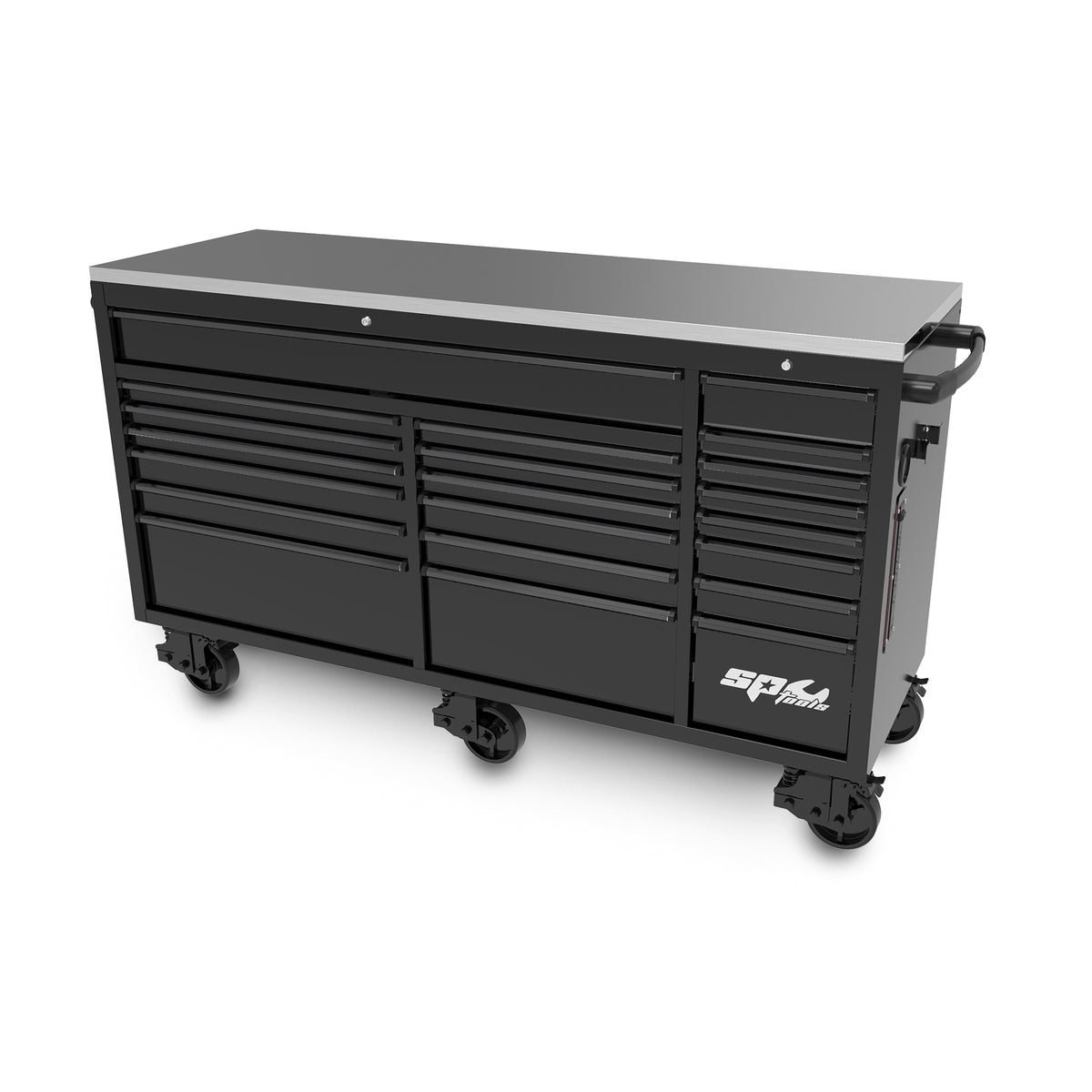 73&quot; 21 Drawer SUMO TRADE Triple Bank Toolbox Green w/ Black