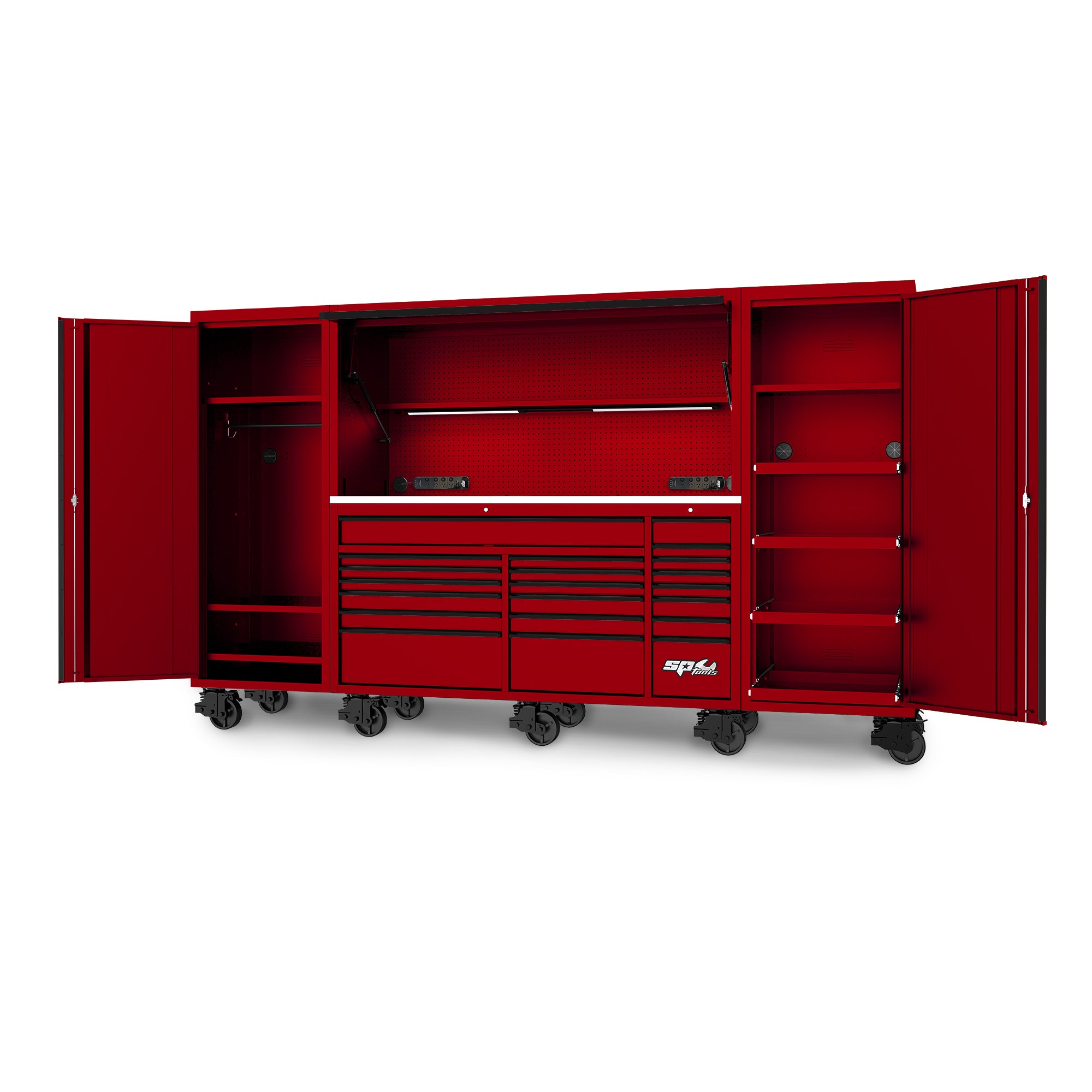 128" USA SUMO SERIES COMPLETE WORKSTATION - RED/CHROME