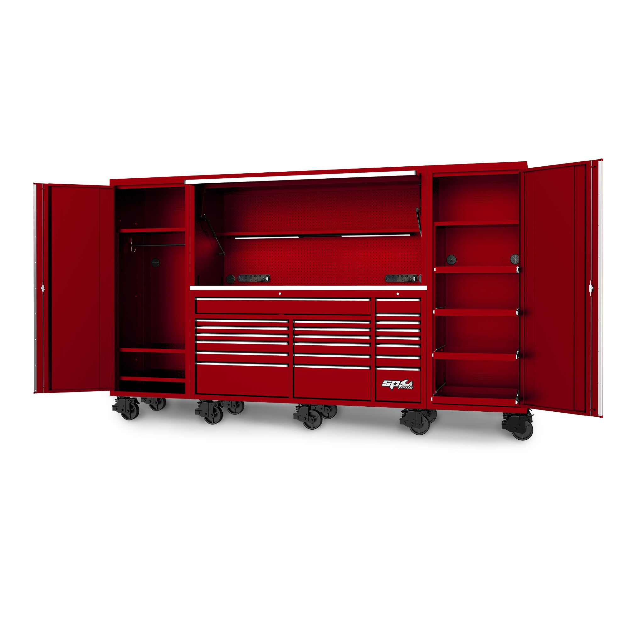 128" USA SUMO SERIES COMPLETE WORKSTATION - RED/CHROME