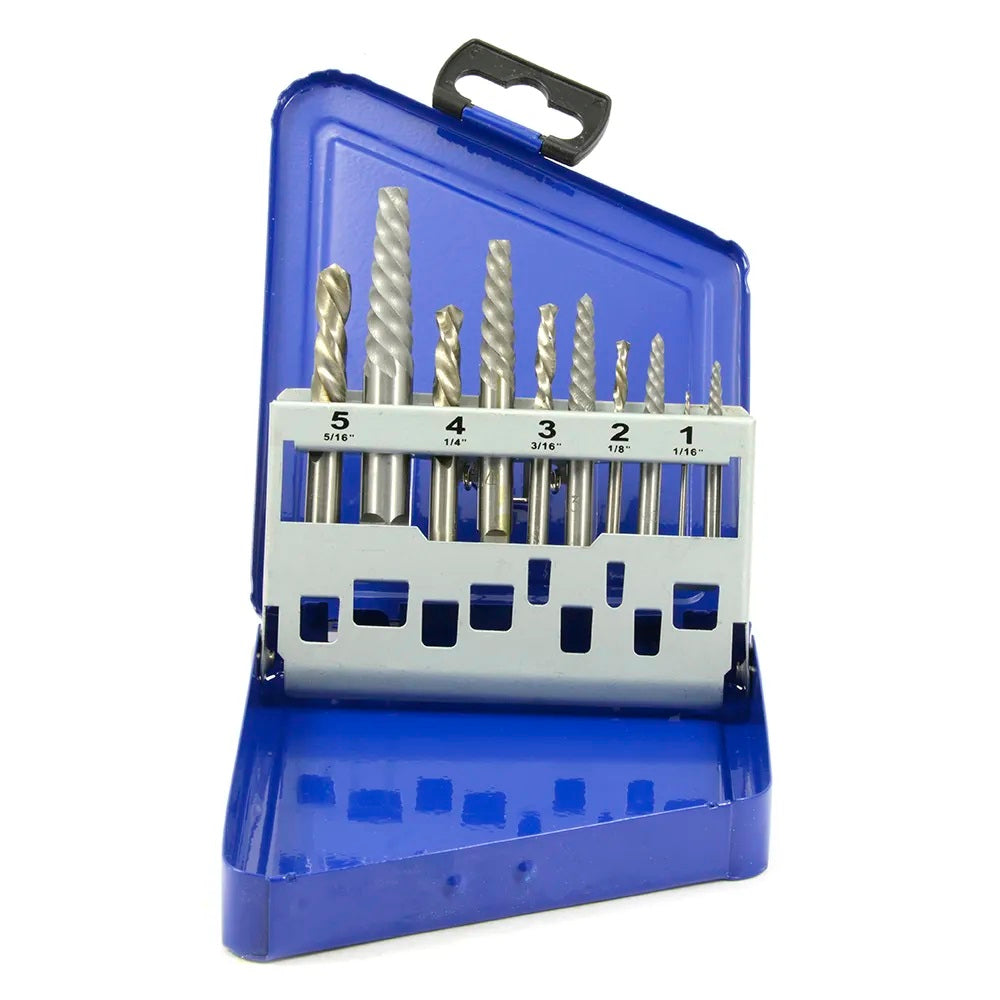 10-Piece Left Hand Drill Bit and Spiral Screw Extractor Set