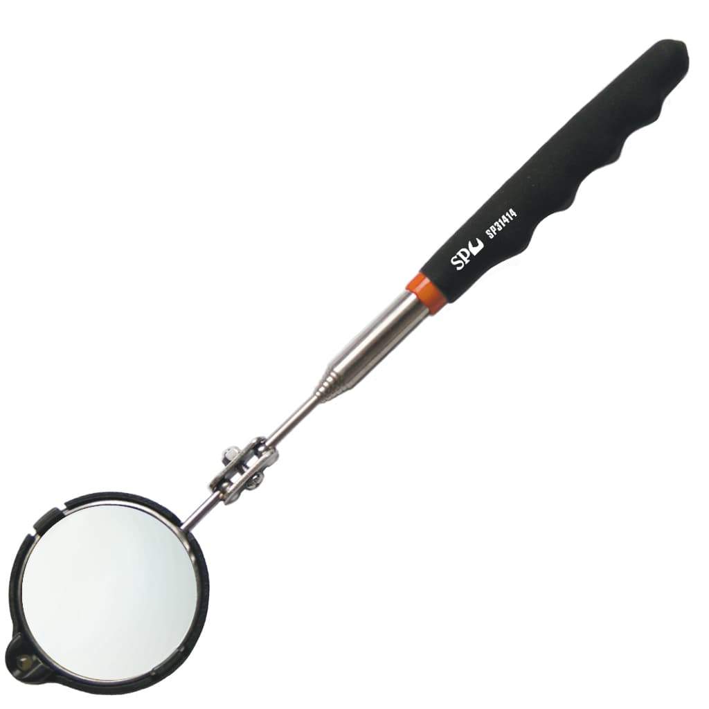 2LED TELESCOPING INSPECTION MIRROR LRG RND 10&quot;- 37&quot;