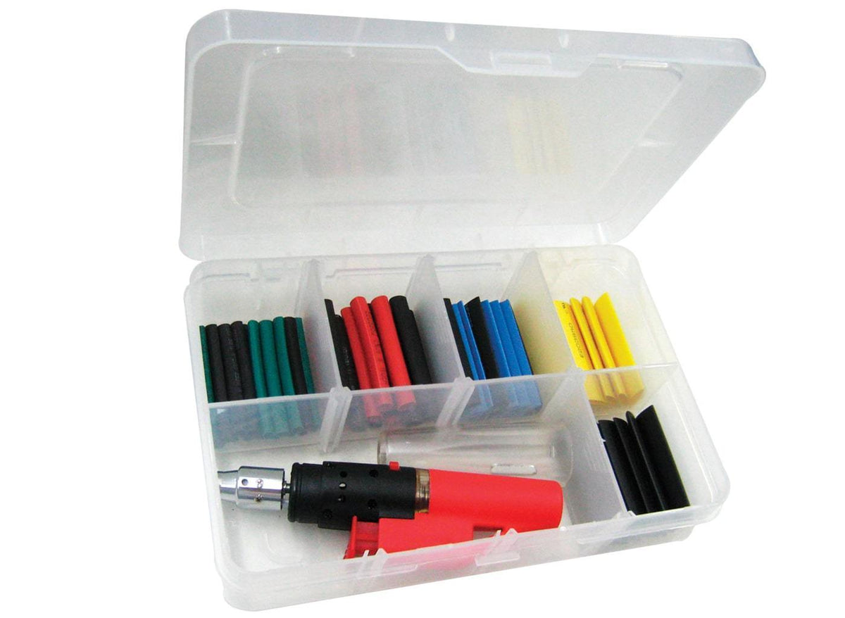 Heat Shrink Tube Kit With Gas Torch - 65Pc
