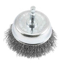 Cup Brush, Crimped, 3 in x .012 x 1/4 in Hex Shank