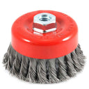 Cup Brush, Knotted, 4 in x .020 in x 5/8 in-11 Arbor