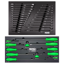 25‑piece Metric/SAE wrench set + 12‑piece premium screwdriver set w/ carbon fiber EVA foam