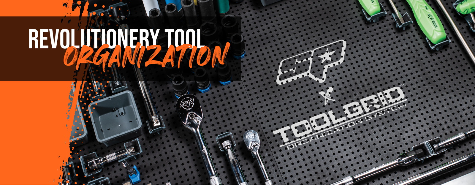 Tool Grid Metric & SAE Toolgrid Holder Bundle for Small Medium & Large  Wrench, Orange & Blue