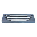 4PC SAE EXTRA-LONG FLAT DRIVE DOUBLE BOX WRENCH SET - 15° OFFSET