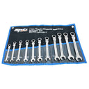 11PC QUAD DRIVE METRIC FLEX-HEAD GEAR DRIVE WRENCH SET