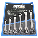 6PC METRIC REVERSIBLE GEAR DRIVE DOUBLE BOX WRENCH SET - 15° OFFSET