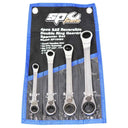 4PC SAE REVERSIBLE GEAR DRIVE DOUBLE BOX WRENCH SET - 15° OFFSET