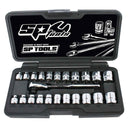 23PC 1/4" DRIVE LOW PROFILE METRIC/SAE 6PT SOCKET SET