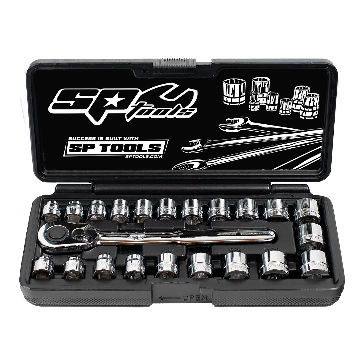 22PC 3/8" DRIVE LOW PROFILE METRIC/SAE SOCKET SET