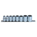 8PC 3/8" DRIVE 12PT  SAE SOCKET RAIL