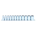 12PC 1/2" DRIVE 6PT METRIC SOCKET RAIL