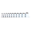 11PC 1/2" DRIVE 6PT SAE SOCKET RAIL