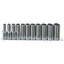 11PC 1/2" DRIVE 12PT SAE DEEP SOCKET RAIL