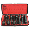 9PC 6PT 1/2" DRIVE SAE HEX IMPACT SOCKET SET