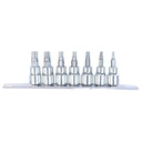 7PC 3/8" DRIVE TRIPLE SQUARE BIT SOCKET RAIL