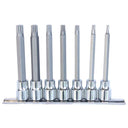 7PC 3/8" DRIVE EXTRA-LONG Spline BIT SOCKET RAIL