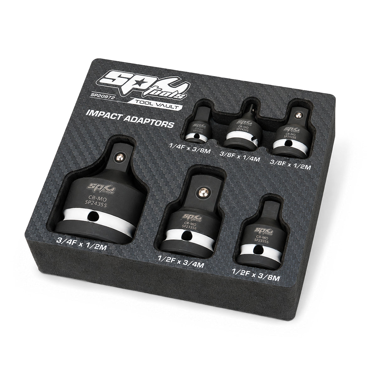 6 PC IMPACT SQUARE DRIVE ADAPTER SET w/ EVA FOAM