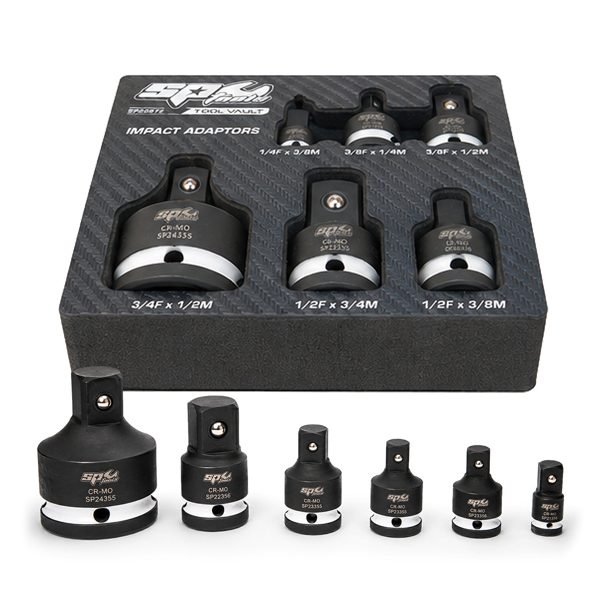 6 PC IMPACT SQUARE DRIVE ADAPTER SET w/ EVA FOAM