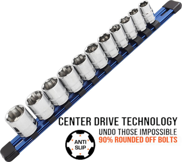 13PC 1/2"DR Metric X-TREME GRIP SOCKET SET