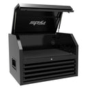 34" 4 DRAWER SINGLE BANK TOOL CHEST BLACK W/ BLACK TRIM
