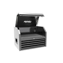 34" 4 DRAWER SINGLE BANK TOOL CHEST LIGHT GRAY W/ BLACK TRIM