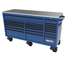73" 21 Drawer SUMO TRADE Triple Bank Toolbox Blue w/ Black T