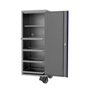 59" / 73" SUMO TRADE Power Locker with Sliding Drawers Light Grey w/ Blue Trim