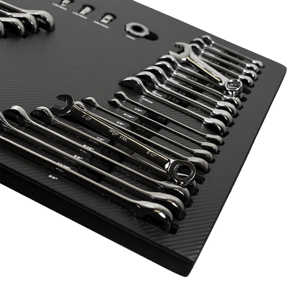 45PC METRIC/SAE - GEARDRIVE WRENCH SET - EVA CARBONFIBER TOP