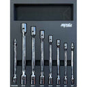 8PC HINGED SOCKET WRENCH SET W/ CARBON FIBER EVA FOAM
