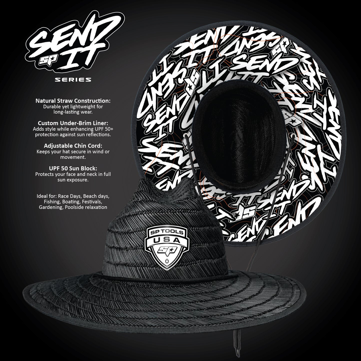 SP Send It Straw Hat - Black